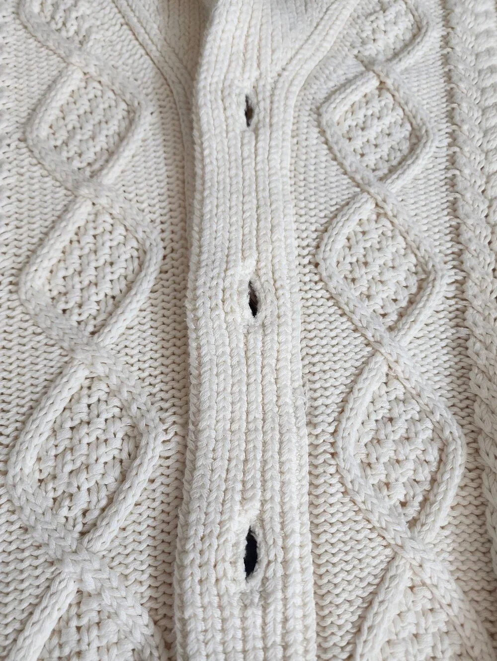 Banana Republic Men Cable Knit Shawl Collar Cardigan Sweater Ivory XXL Tall